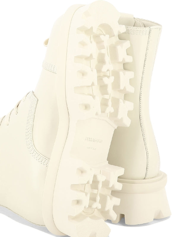 Gancini Eyelet Chunky Sole Combat Boots