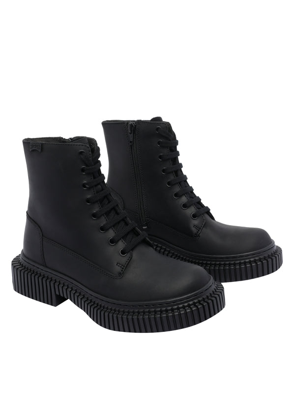 Camper Black Lace-Up Boots