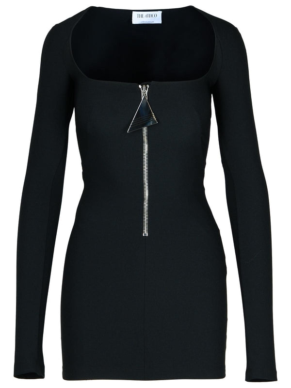 Zip-Up Stretch Mini Dress