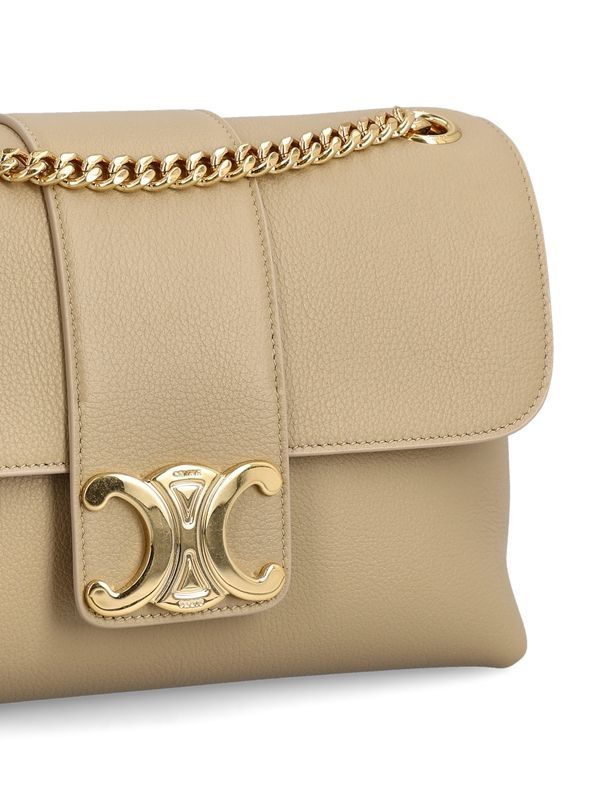 Victoire Logo Leather Medium Shoulder Bag