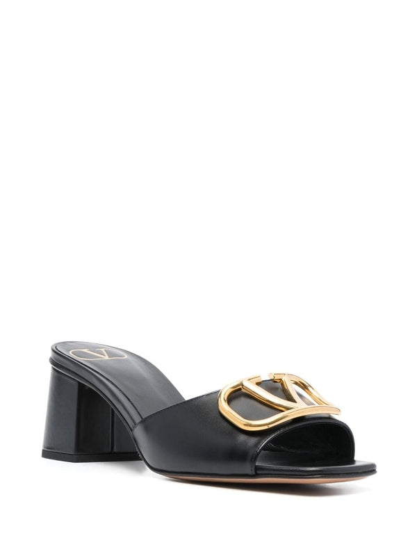 V Logo Calfskin Sandal Heels