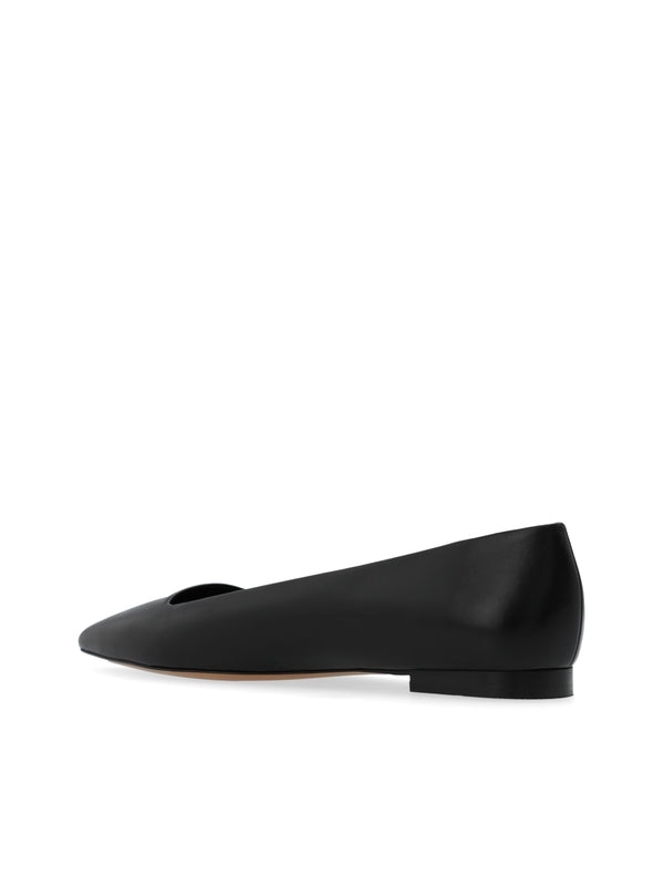 Olisa Point Toe Leather Flat Shoes