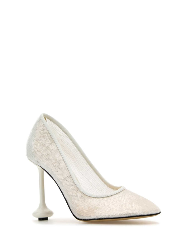 玩具亮片细节高跟鞋