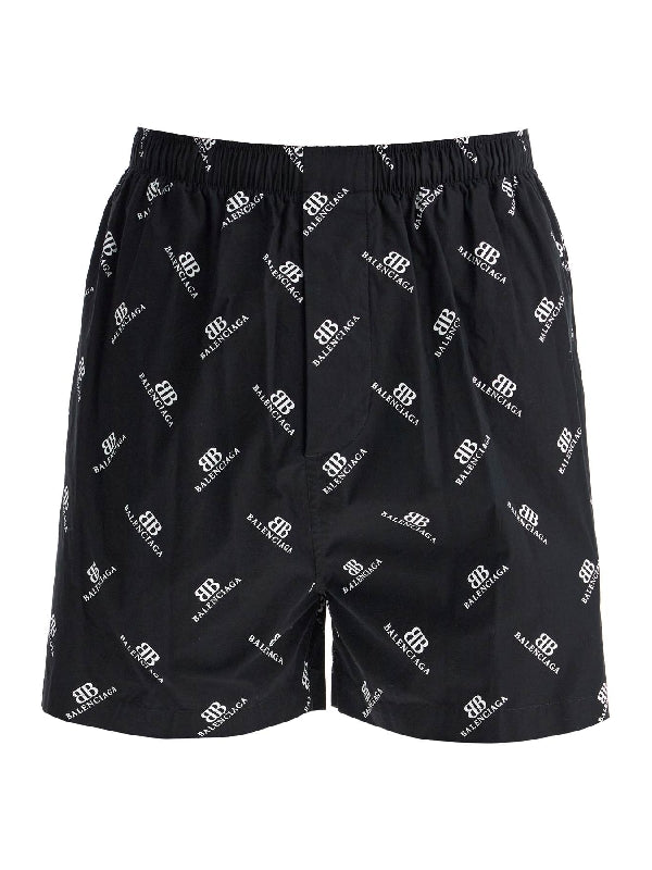 All-over Logo Cotton Shorts - Jente