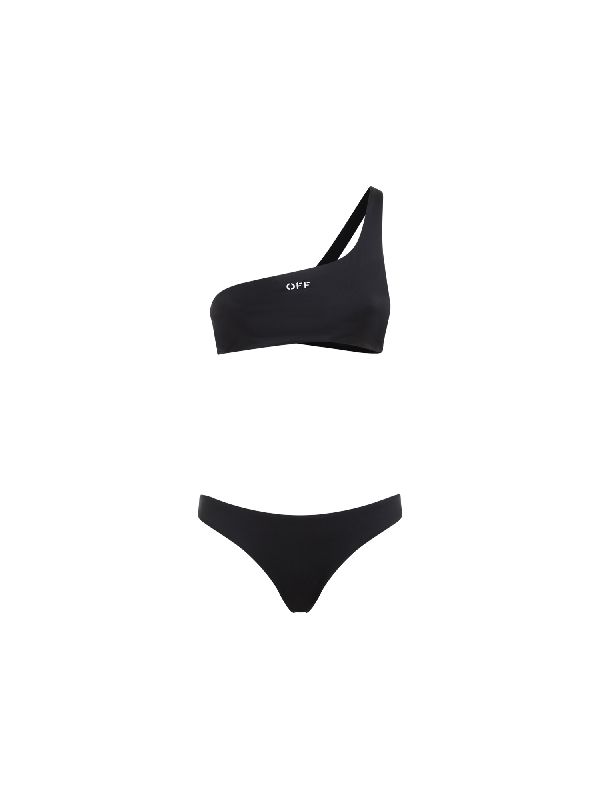 Stamp Logo One-Shoulder Bikini Set