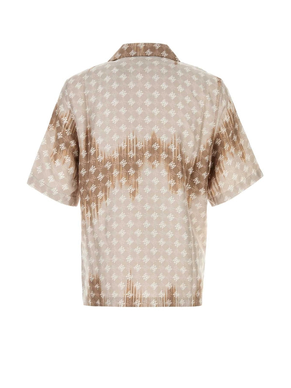 Monogram Printed Silk Short-Sleeve Shirt