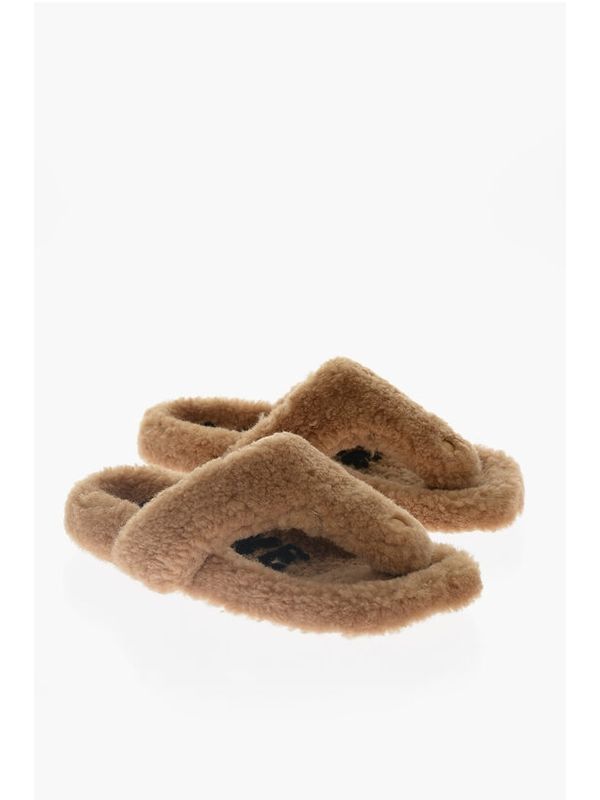 Shearling Detail Flip-Flops