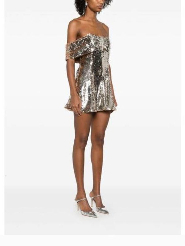 Allover Sequin Off-Shoulder
  Mini Dresses