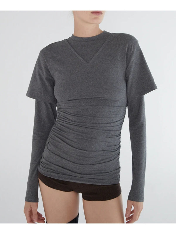 Tintin Layer Effect Long-Sleeve Top
