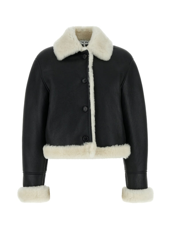 Shearling Leather Short Jacket