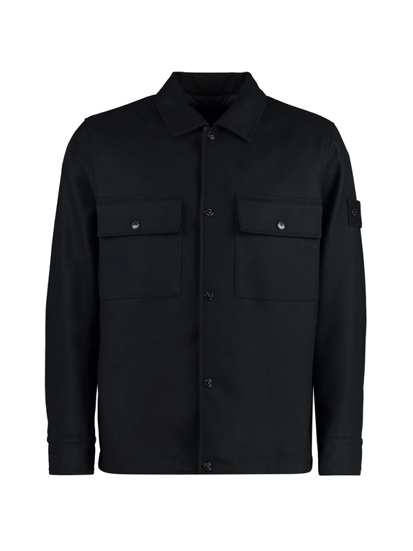 Wappenpatch Wool Shirt Jacket