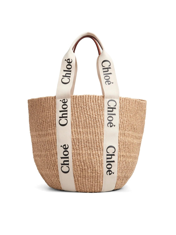 Woody Raffia Large Tote Bag