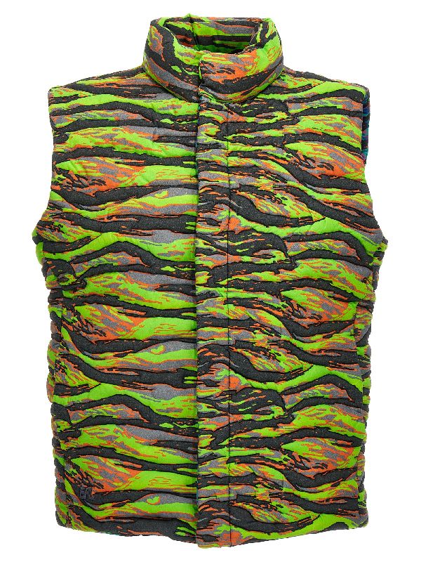 Camouflage High-Neck Padded Vest