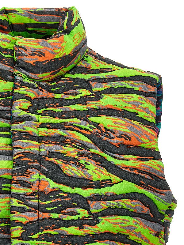 Camouflage High-Neck Padded Vest