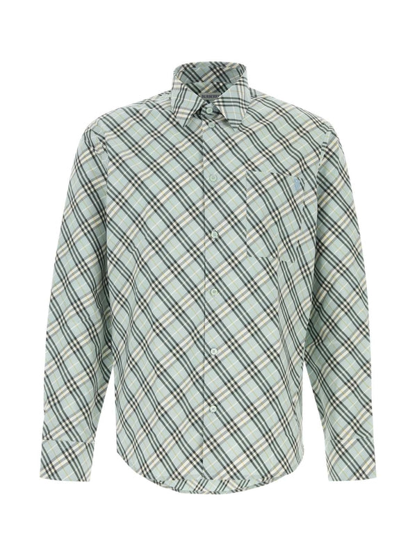 B Shield Embroidered Check Cotton Shirt