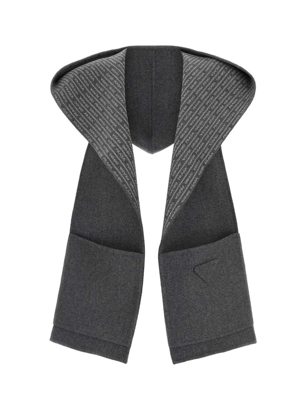 Triangle Logo Wool Hooded Muffler