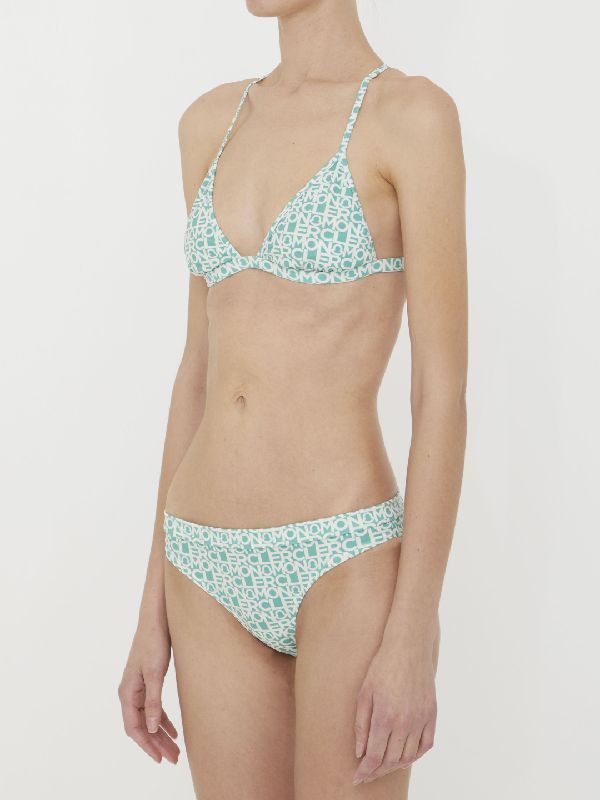 Allover Logo Printed Bikini Set