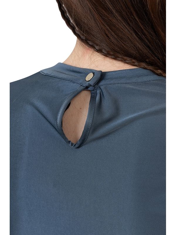 Button Detail Drape Mini Dress