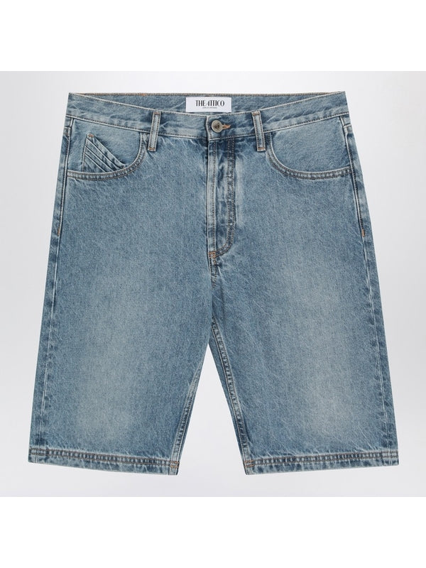 Washed Denim Bermuda Shorts