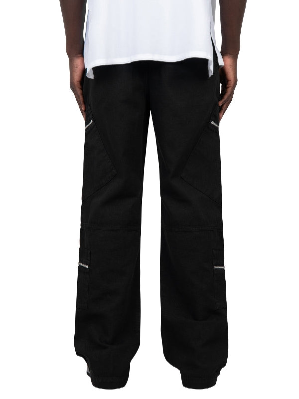 Zipper Detail Cotton Cargo Pants