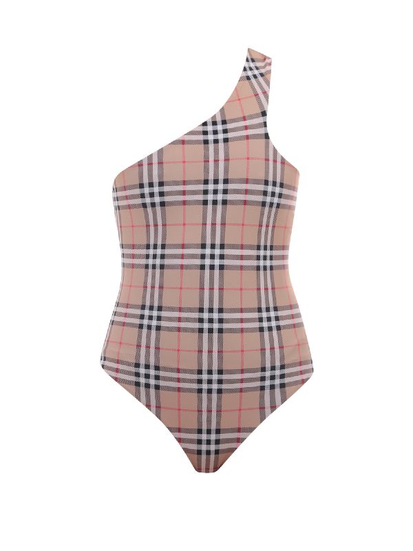 Vintage Check One-shoulder Swimsuit