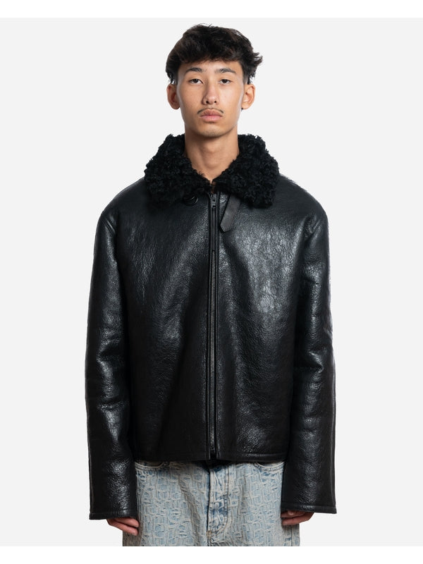 Veste Cracking Leather Shearling Fur & Shearling