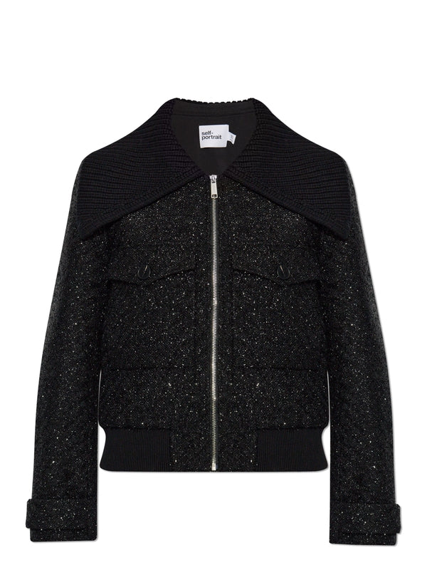 Bouclé Rib
  Collar Zip-Up Jacket