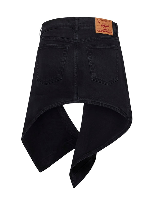 Evergreen 镂空牛仔迷你裙
裙子