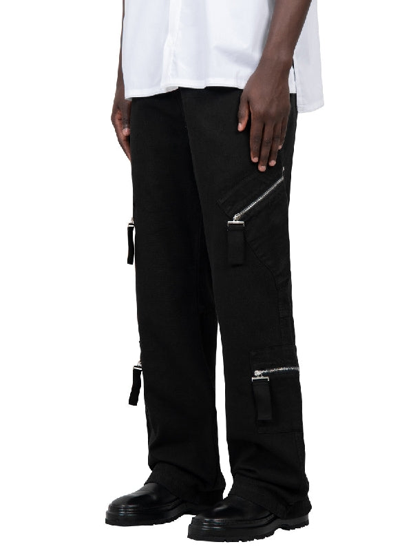 Zipper Detail Cotton Cargo Pants