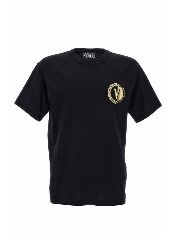 V Emblem Printing Short Sleeve T-Shirt