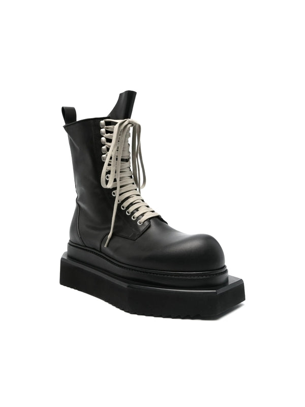 Rick Owens TURBO CYCLOPS Black Lace-Up Boots