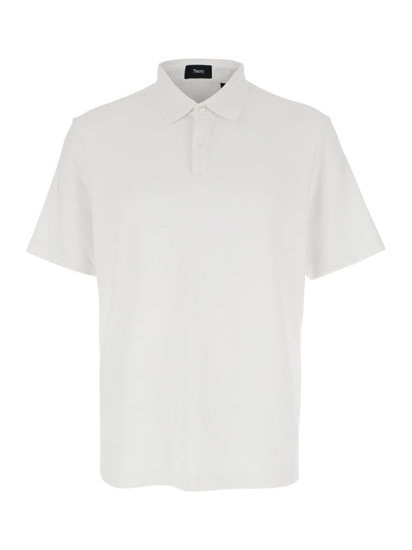 White Polo Shirt with Button Closure in cotton Man Polo Shirts
