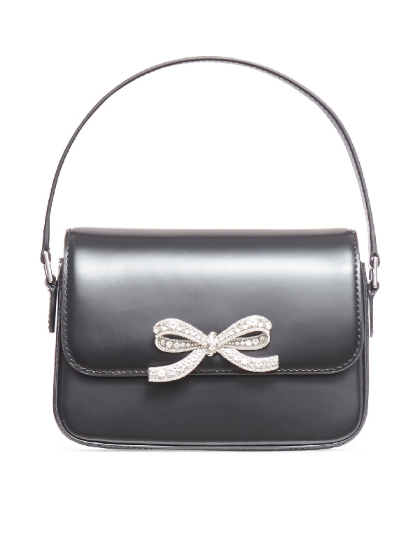 Bow Decoration Leather
  Shoulder Bag