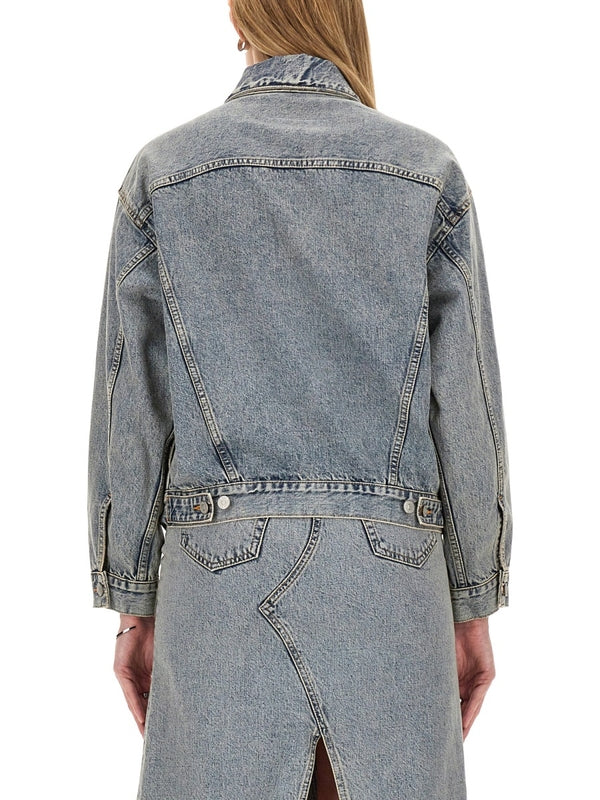 Asymmetric Cotton Denim Jacket