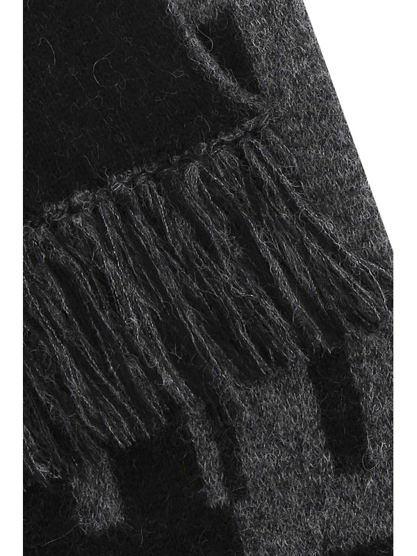 Two-Tone Logo Wool Blend Muffler