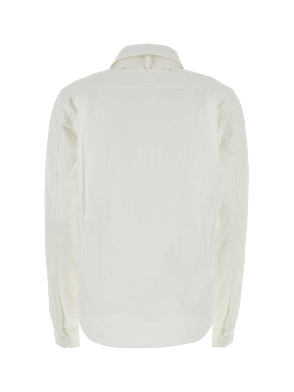 蝴蝶结领口棉质衬衫