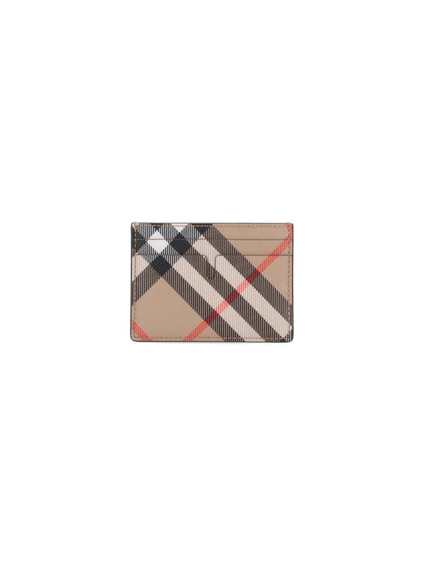 BURBERRY - Check Pattern Card Wallet - Jente