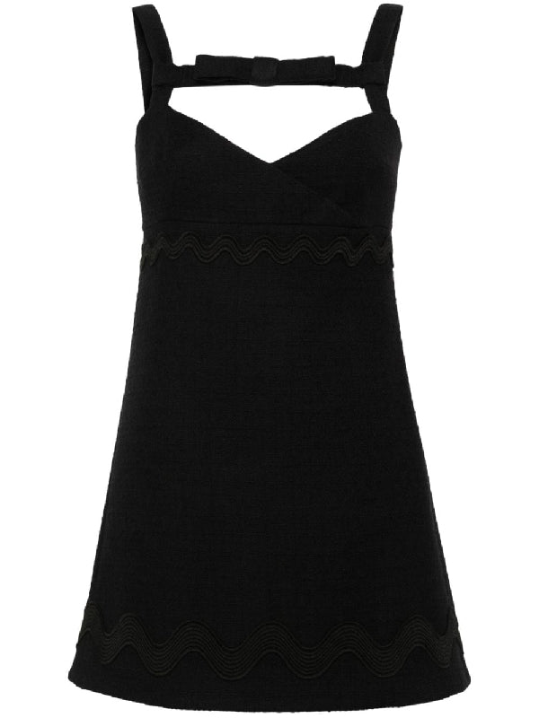 Bow Strap Cotton Mini Dress