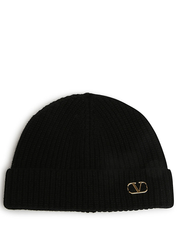 V Logo Embellished Cashmere
  Beanie