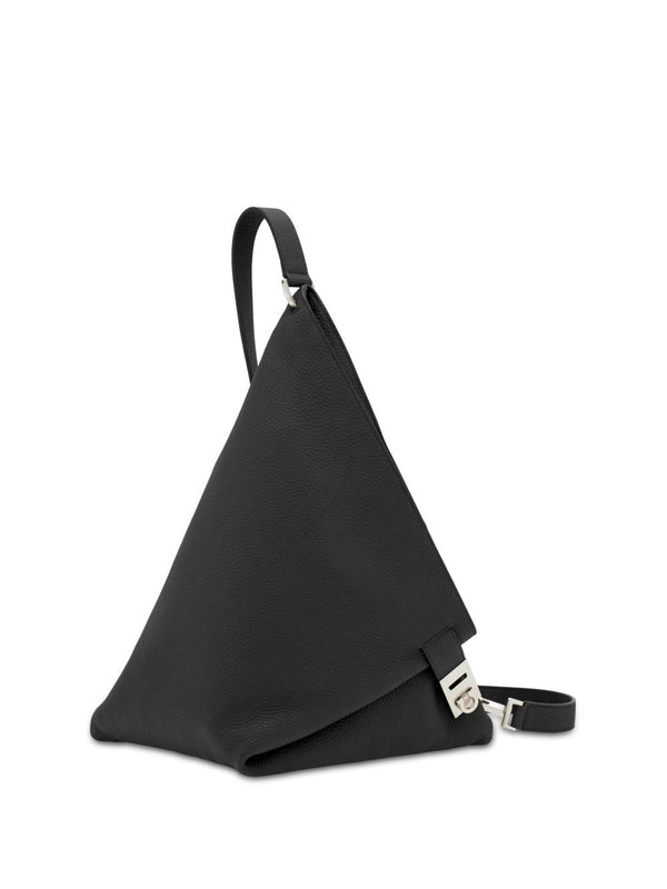 Metal Closer Triangle Leather Belt Bag