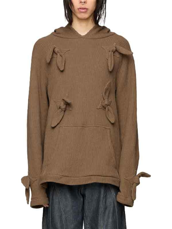 STAR Knot Waffle Knit Hoodie