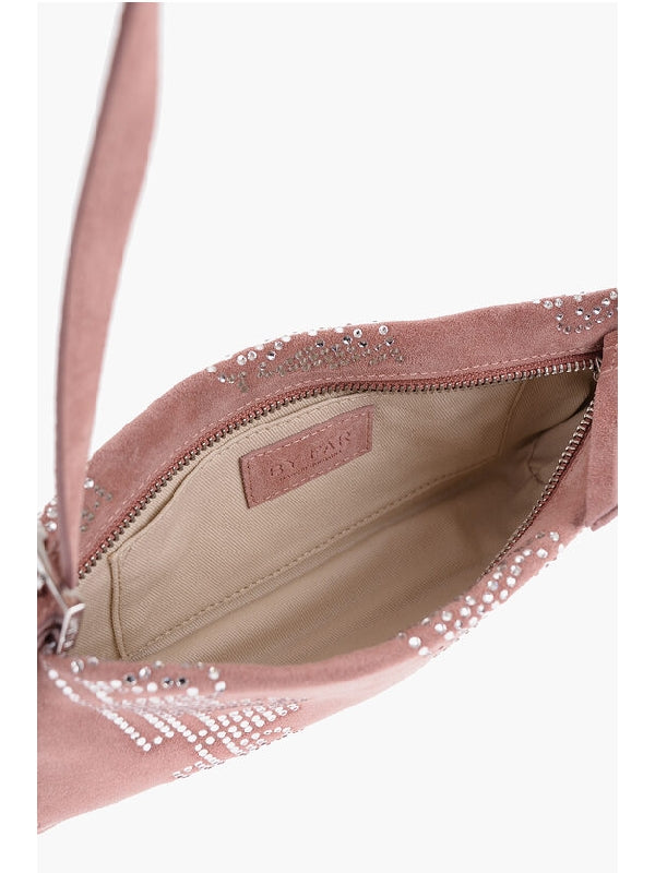 Dulce Crystal Detail Suede Hobo Bag