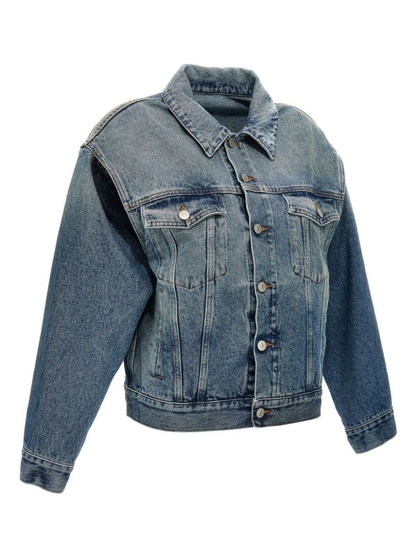 Back Stitch Wash Cotton Denim Trucker Jacket