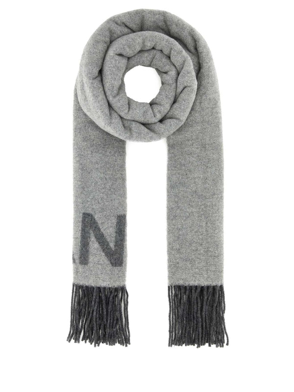 SCARFS AND FOULARDS A6030 523 Grey Wool Mufflers