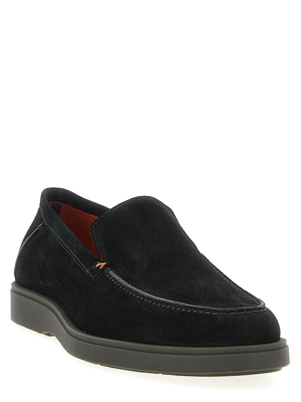 Santoni Black Loafers