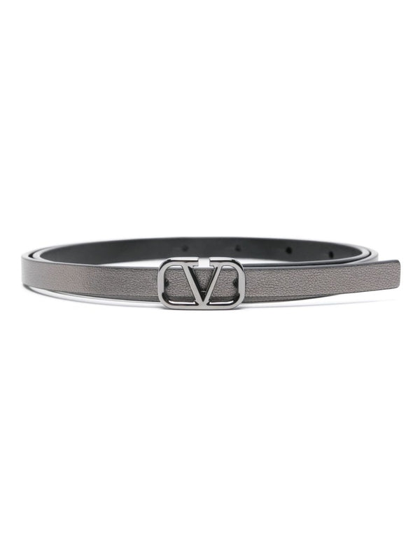 V Buckle Leather Belt