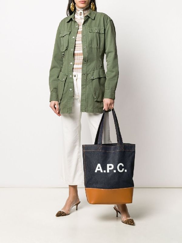 Axelle Axel Logo Denim Shopper Bag