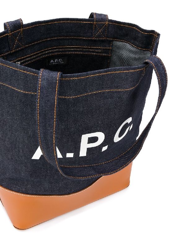 Axelle Axel Logo Denim Shopper Bag