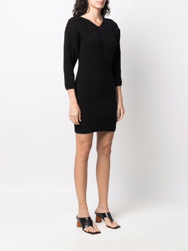 Helome Rib Knit One-Piece Dress