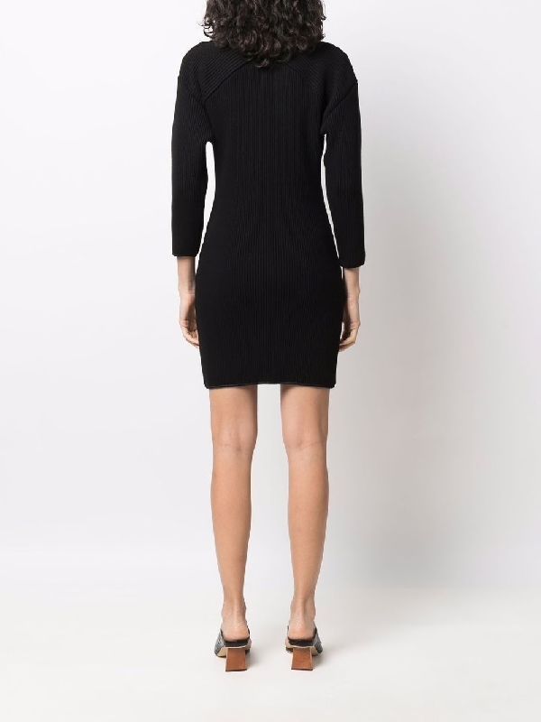 Helome Rib Knit One-Piece Dress